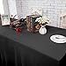 Surmente Black Fitted Tablecloths for 6 Foot Rectangle Tables, Black Table Covers for Weddings, Banquets, or Restaurants