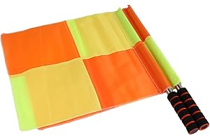 Soccer Referee Flags | 2 Pieces Referee Linesman Flags,Orange And Yellow, Ergonomic Handle Soccer Coaching Equipment for Foot