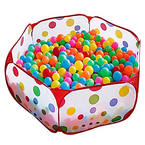 Bidlsbs Foldable Children Kids Play Tent Ball Tent Toddler Ball Pit with Red Zippered 39.4-inch by 19.7-Inch - Thumbnail 3