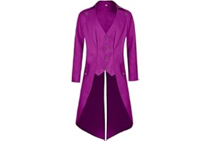 MOFOVELY Mens Pirate Coat Steampunk Jacket Tailcoat Renaissance Jacket Halloween Hatter Costume