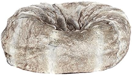 CDI FURNITURE PF1024 Faux Fur Donut Bean Bag, Brown