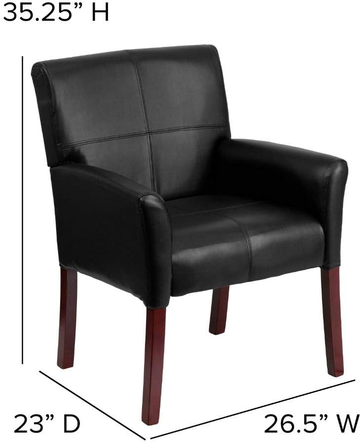 Flash Furniture Black Leather Side Chair: Furniture & Decor
