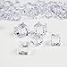 Whonline 50pcs Clear Fake Acrylic Ice Cubes Square Shape for Photography Props or Decorations, with 1 Large Velvet Storage Pouch (30pcs 1.12 Inches,20pcs 0.75 Inches)