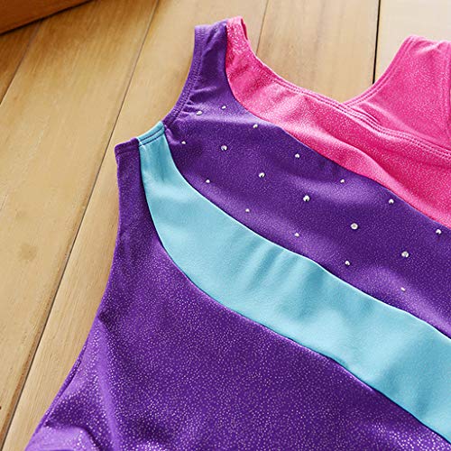 Tronet Baby/Toddler Girl Summer Romper Gymastics Leotard Dance Ballet Training Bodysuit Dancewear One Piece Purple