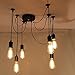 LemonBest 6 Head E27 Vintage DIY Ceiling Chandelier Light Fixtures Antique Adjustable Flush Mount Pendant Light Lamp