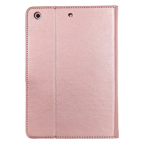 iPad Mini 2 Mini 3 Case, LittleMax(TM) Lightweight PU Leather Flip Stand Embossed Cat & Tree Case Smart Cover with Auto Wake/Sleep for Apple iPad Mini 3/2/1 [One Free Stylus Pen]-#2 Rosegold - Thumbnail 3