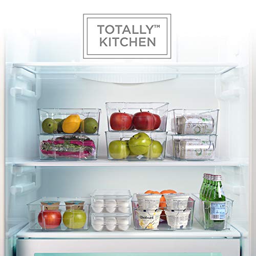 Totally Kitchen Clear Plastic Stackable Storage Bins Refrigerator