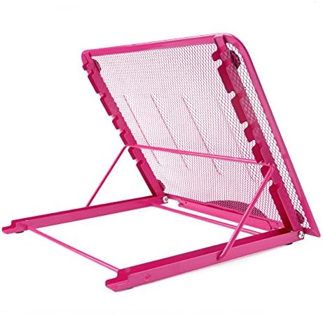 Protable Mesh Ventilated Laptop Stand 6 Level Adjustable Height for Laptop / Notebook / iPad / Tablet (pink)