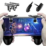 Mobile Game Controller Triggers Joysticks - Cinsey Cellphone Game Trigger, Ergonomic Design Handle Holder Handgrip Stand for 5.3-6.5inch Android iOS Phones for PUBG Fortnite ect