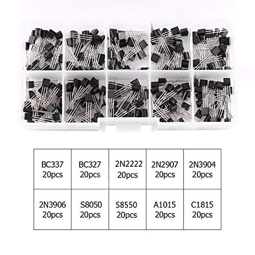 200pcs 10 Values Silicon Transistors Assortment BC337, BC327, 2N2222, 2N2907, 2N3904, 2N3906 - Thumbnail 2