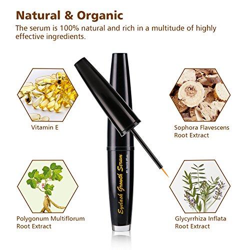 Eyelash Growth Serum-Eyelash Eyebrow Enhancer Lash Growth Serum Natural Stimulate Longer and Thicker Eyelash,Fuller and Healthier Eyebrow Growth