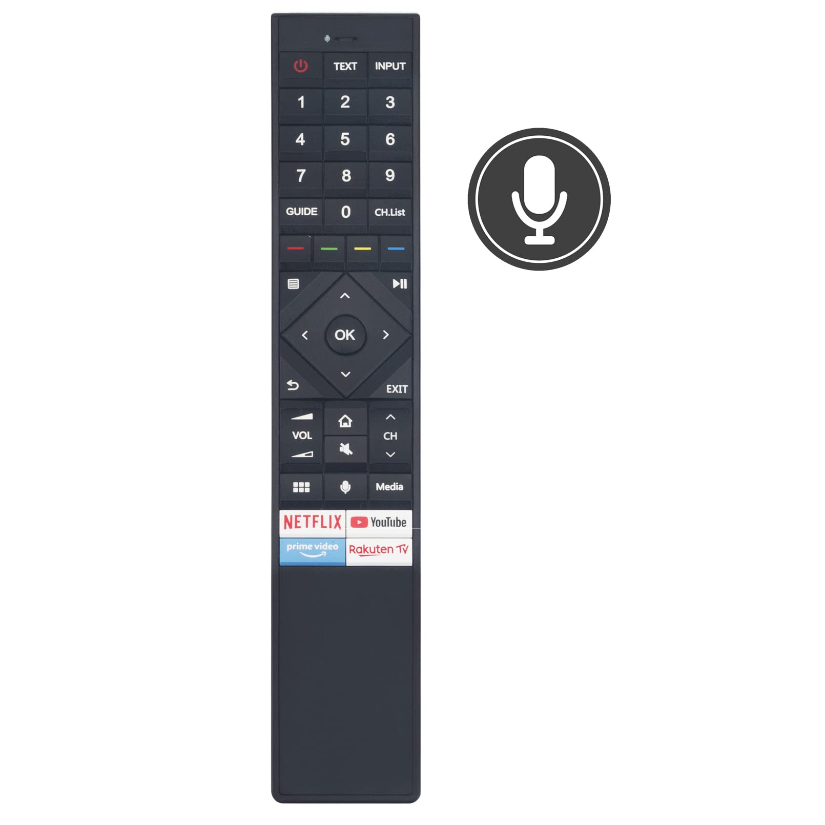 ERF3A72 VINABTY Replaced Smart Voice Remote Fit for Hisense TV 120L5FTUK-A12 50U7QFTUK 55U7QFTUK 65U7QFTUK ERF3B72H ERF3A72 ERF3C72H ERF3A70 ERF3C70H 50U7QF 50U71QF 50U72QF 50U7QFTUK 55U7QF 55U71QF