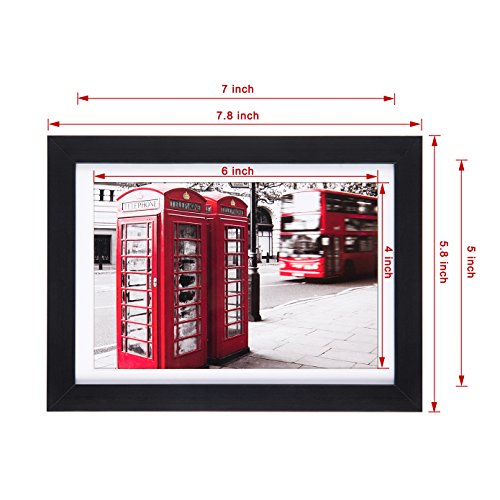 UnityStar Picture Frame 5x7, 2-Pack Solid Wood Wall Picture Frames Display 4X6 inch with Mat and 5X7 inch No Mat,Tabletop or Wall,Mounting Material Included - Thumbnail 4