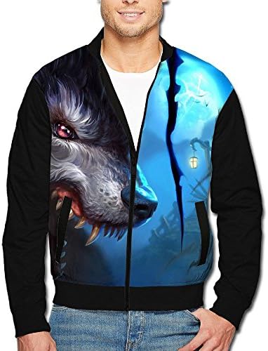 SCOOLY Wild-Wolf-Moon Men/Youth Long Sleeve Full Zip Jacket XX-Large
