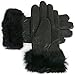Alpine Swiss Womens Leather Dressy Gloves Faux Fur Trim Cuff Thermal Lining Black 2XL