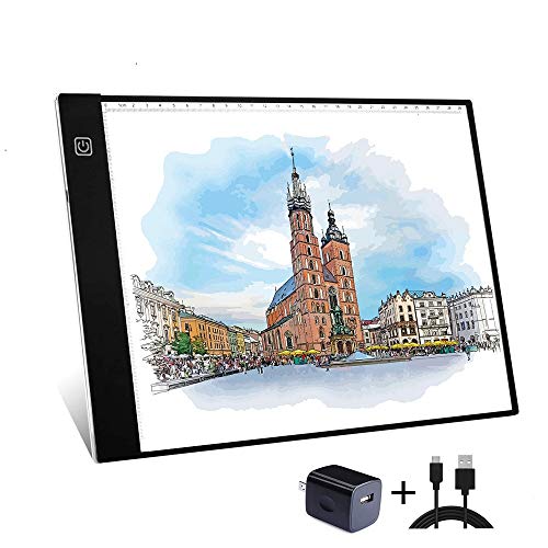A4 Tracing Light Box Portable LED Light Table Tracer Board Dimmable Brightness Artcraft Light Pad for Artists Drawing 5D DIY Diamond Painting Sketching Tattoo Animation Designing