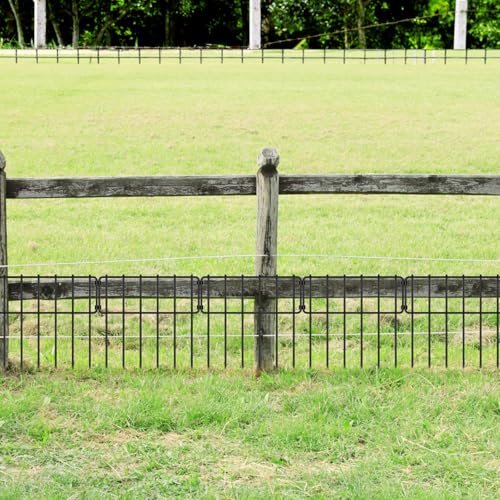 LIANTRAL Garden Fence 25 Pack, Animal Barrier Fence, No Dig Rustproof Metal Fence Panels, Patio Border Animal Fencing for Dog Rabbit Yard Patio Outdoor Decor, Total 43 cm (H) x 8.25 m (L)