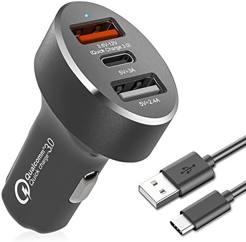 54W 3-Port Quick Charge 3.0 USB Car Charger [Black] – Best for iPhone 7 6S 6 Plus 6 5SE 5S 5 5C 4S, iPad Pro Air 2 mini, Samsung Galaxy S7 S6 Edge Plus Note 5 4, LG G5 G4, HTC, Nexus and More