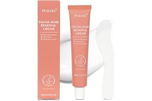 PUILOG Hair Removal Cream for Women Face Sensitive Skin, Painless Facial Depilatory Cream for Chin Upper Lip Unwanted Hair Remover, 4 Min Fast Hair Removal At Home, Travel Size 1.69 Fl.oz