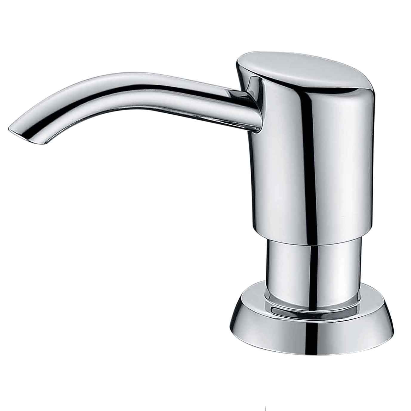 Gagal Built in Sink Soap Dispenser or Lotion Dispenser for Kitchen Sink, Chrome ABS Pump Head, with 13 Ounce Large PET Soap Bottle