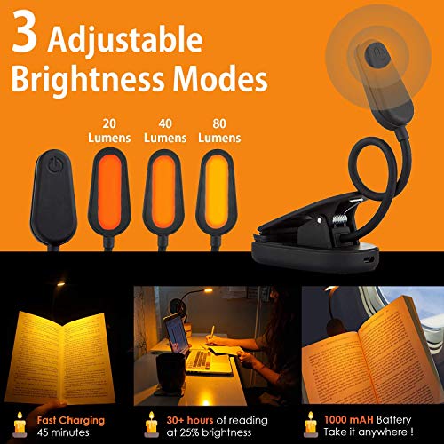 Amber Light + Giftable Amber Book Light Blue Light Blocking Night