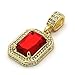 Mens 14k Gold Plated High Fashion Hip Hop Jesus, Angel, Red Ruby Pendant 3mm 24