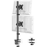MOUNT PRO Vertical Dual Monitor Stand, Stacked Monitor Mount for 2 Monitors Up to 32 inches, Computer Monitor Arm with Swivel