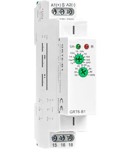 GRT8-B1 Mini Power Off Delay Time Relay DIN-rail AC/DC 12V-240V - Uitschakelvertragingsrelais