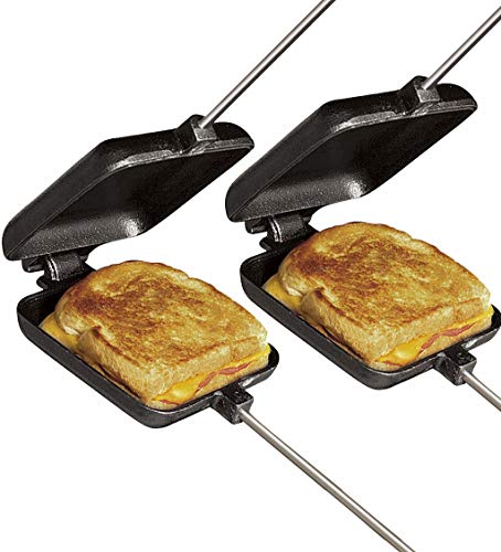 Plow & Hearth Cast Iron Pie Iron Fireside Cookers, Set 2-28.25 L x 4.5 W x 1.5 H