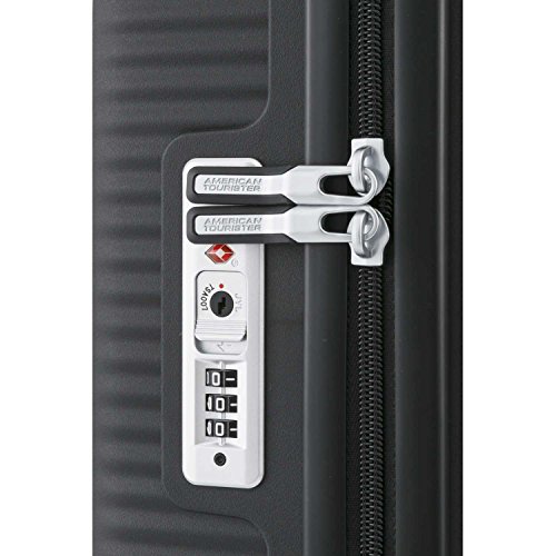 American Tourister Curio Hardside Luggage with Spinner Wheels, Black, CheckedMedium 25Inch