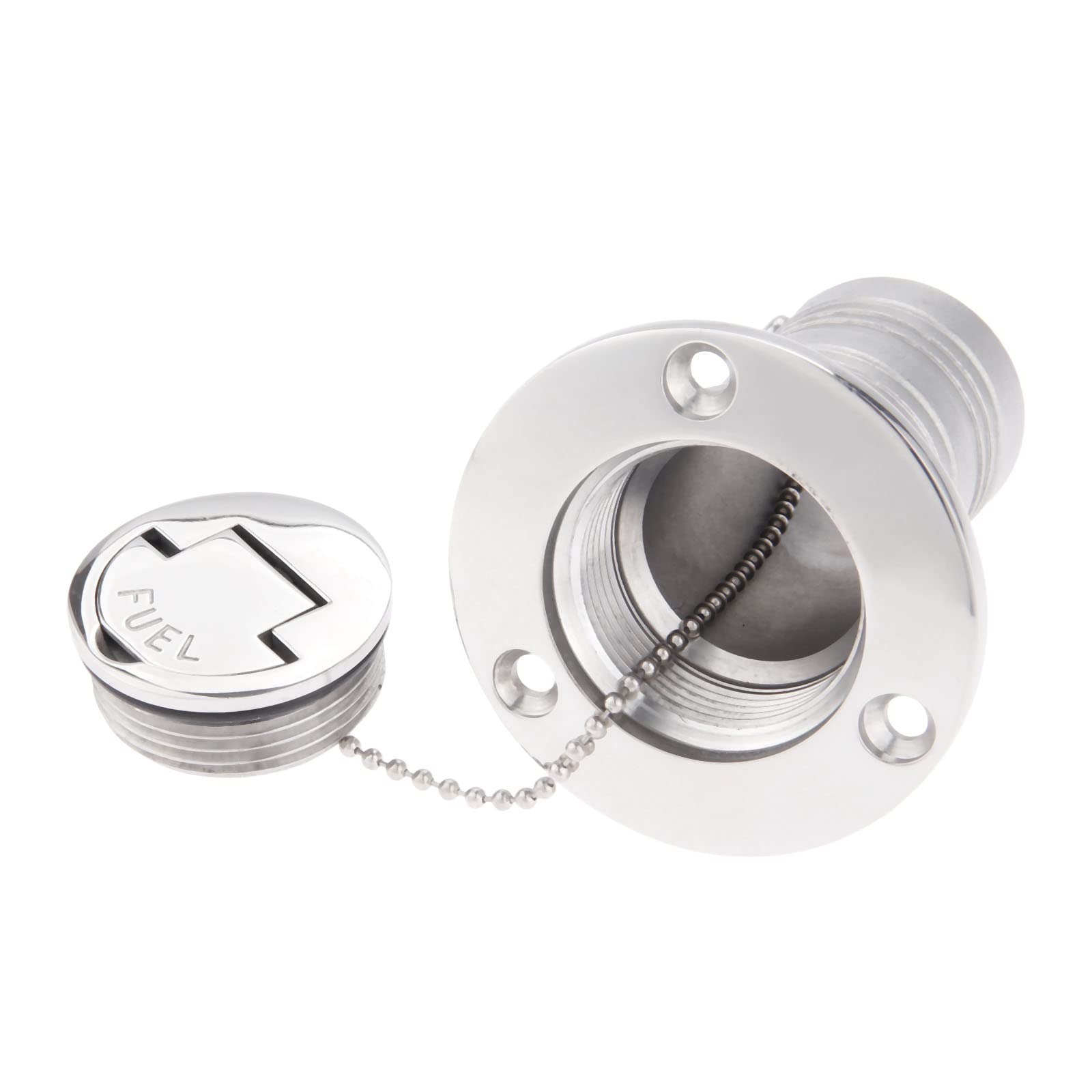 Mtsooning 38mm Boat Deck Fuel Filler,Marine Stainless Steel Keyless Cap for Boats Trucks Caravans Trailers
