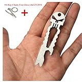 Doinshop New Useful Outdoor Stainless Skull EDC Survival Pocket Tool Key Ring Opener (silver)