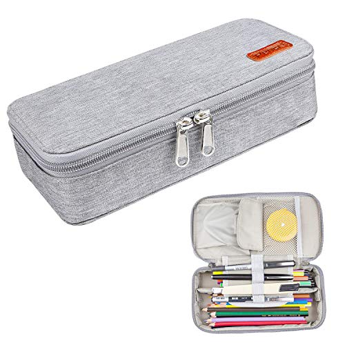 Pen Pencil Case with Double Zippers Big Capacity Pencil Pouch Durable Stationery for School Office Travel