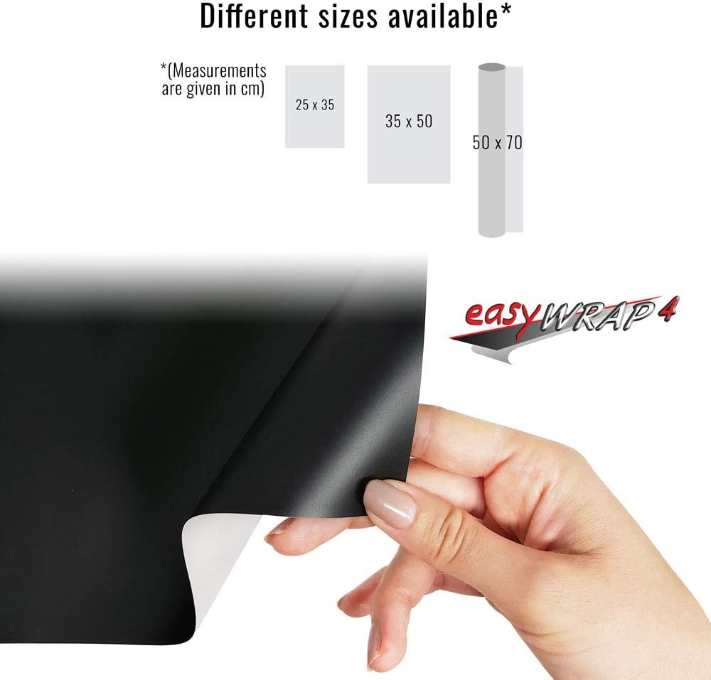 4R Quattroerre.it Easy Wrap Adhesive Film Sheet for Car Matt Black, 25 x 35 cm, matte black - Image 5