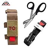 ATG Tactical Tourniquet & Trauma Medical Shear Pouch MOLLE PALS Duty Belt Loop EMT EMS (Tan Combo)