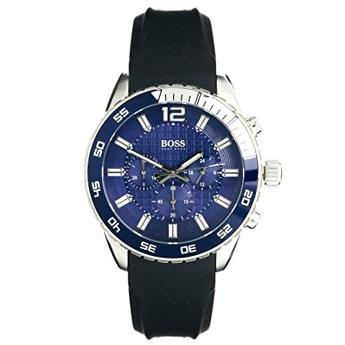 Hugo Boss Blue Dial Stainless Steel Rubber Chrono Quartz Men's Watch 1512803