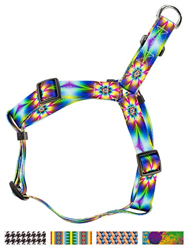 Country Brook Design Tie Dye Flowers Step-In Dog Harness - Large