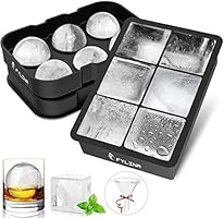 FYLINA Eiswürfelform 45mm Eiskugelform 48mm 6-Fach 2-Set Eiswürfelbehälter Silikon Eiswürfelformen Ice Cube Tray...