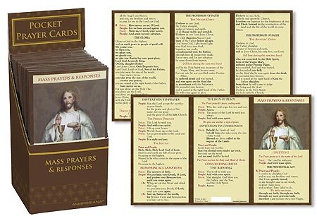 AT001 Mass Prayer and Responses Pocket Card Display 48pk