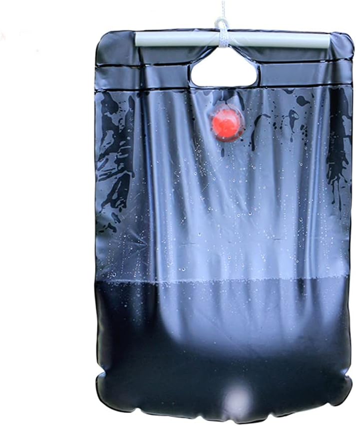 NAJING Bolsa De Ducha Solar Bolsa De Ducha para Acampar Al Aire Libre Botella De Agua Caliente Solar Portátil Plegable 5 Galones / 20L con Manguera Y Cabezal De Ducha