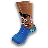 TCB Creations Potatoe Heads Cartoon Character Crew Socks
