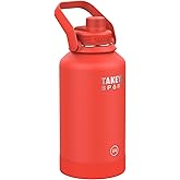 Takeya Sports Water Bottle with Spout Lid - Bottle with Triple Stainless Steel Insulation - Dishwasher Safe & BPA-Free - Bottle with Ice-Blocking Spout Lid & Removable Bumper - 64 oz, Pro Fire