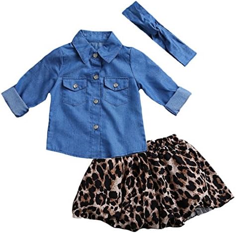 Family Matching Mother Daughter Denim Long Sleeve Shirt And