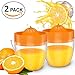 Lemon Squeezer Hand Juicer - Bariho Citrus Orange Squeezer Manual Lid Rotation Press Reamer for Lemon Lime with Strainer and Container