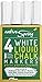 Native Spring White Liquid Chalk Marker Pens 4.5mm Reversible Tip 4-Pack
