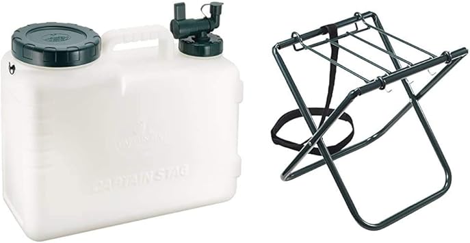 Amazon キャプテンスタッグ Captain Stag ポリタンク ボルディー ウォータータンク10l M 9542 容量10l ウォータージャグ用台 ウォータータンクスタンド ベルト フック付 グリーン M 8670 セット買い キャプテンスタッグ Captain Stag ポリタンク