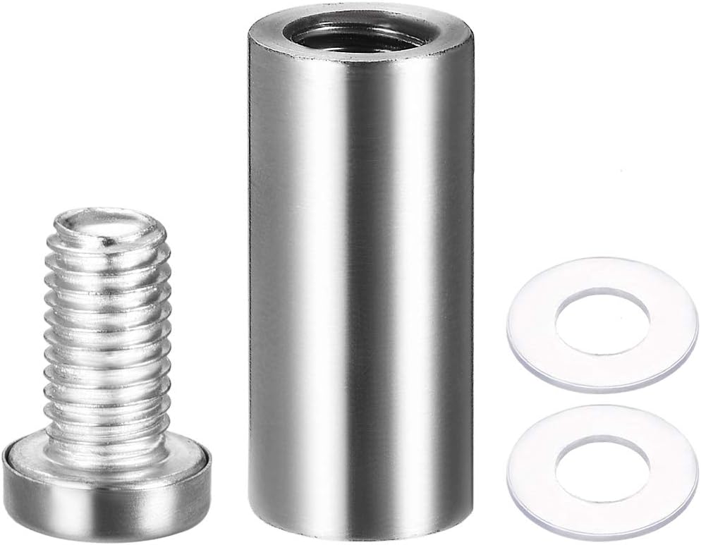 sourcing map 5/8 Dia x 1-5/8"(16x42mm) Standoff Screws Wall Mount Sign Holders Acrylic Glass Nails 4pcs, Silver Tone - Image 4