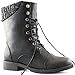 DailyShoes Womens Military Up Buckle Combat Boots Sweater Ankle High Exclusive Credit Card Pocket
