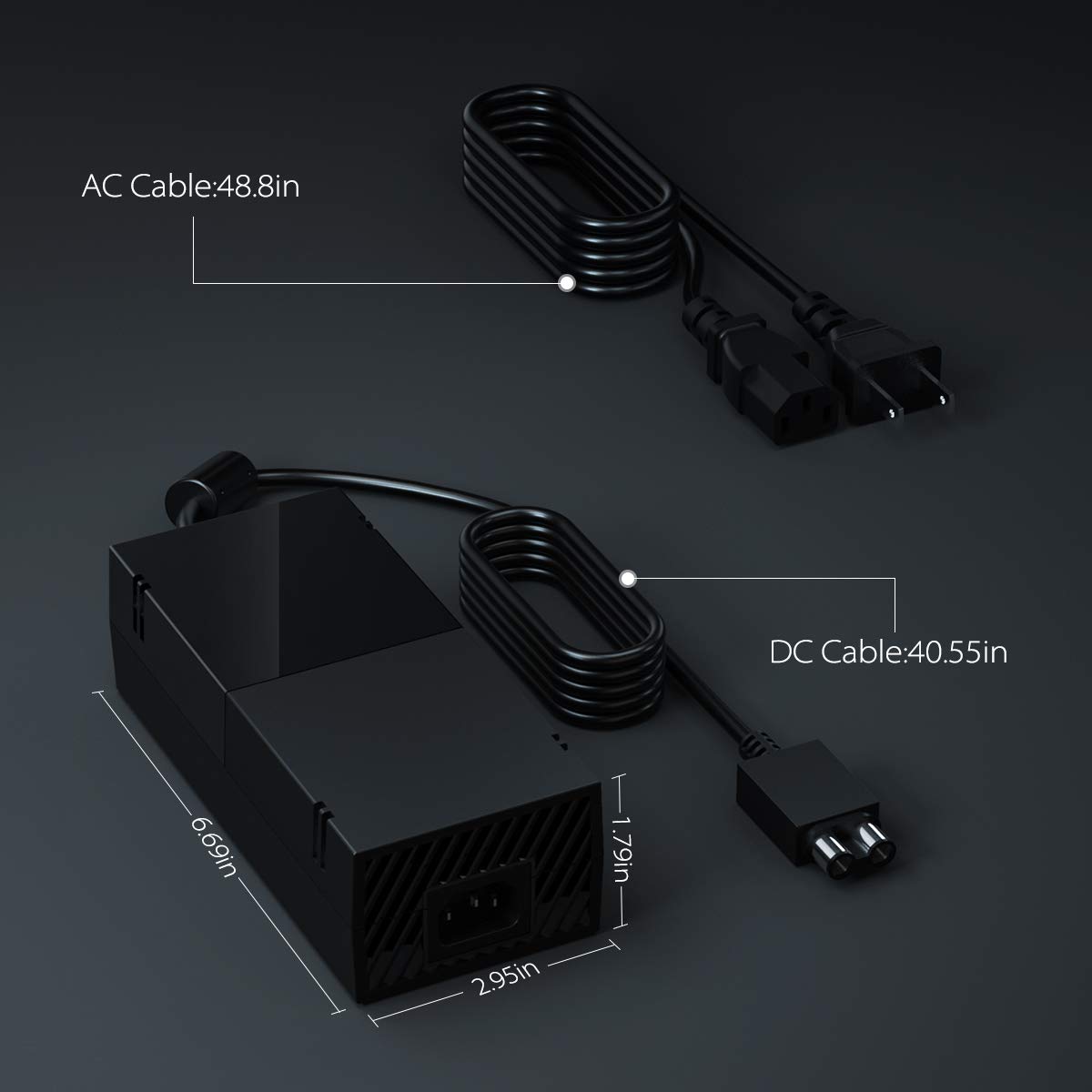 VGAME Xbox One Power Brick Supply, Replacement Power Cord Accessory 100-240V AC Adapter Power Box Xbox One Charger