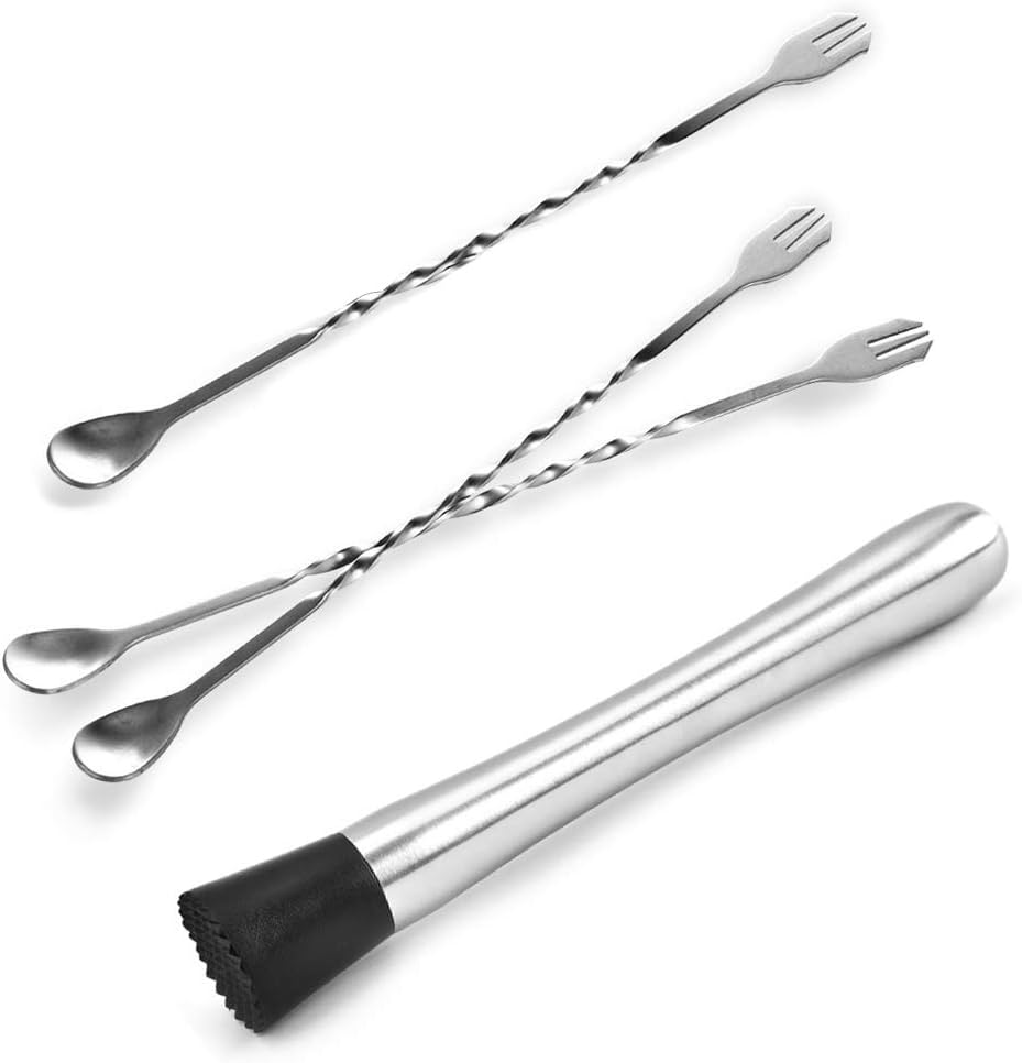 Set of 4 Muddler Bar Tools Essentials, SourceTon 10 Inch